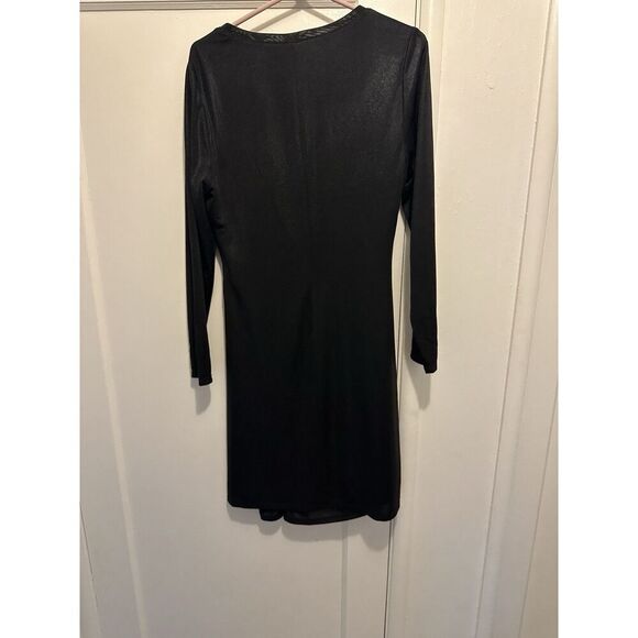 LAUREN Ralph Lauren Foil-Print Jersey Dress Sz 14 Black Label NWTs Long Sleeve - Picture 6 of 6